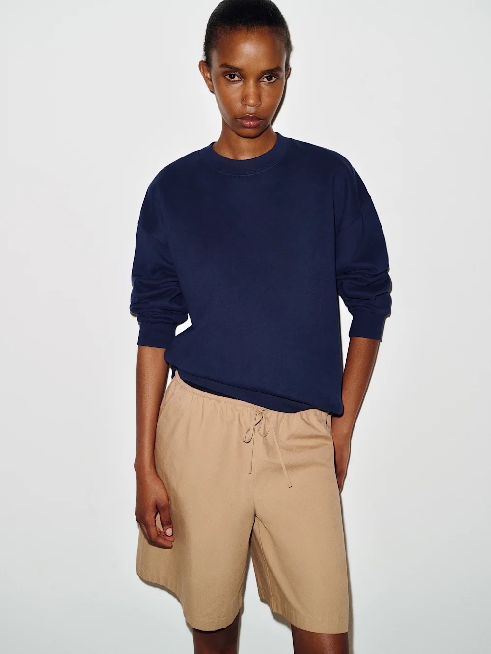 Reformation Emma Classic Crewneck Sweatshirt Blue - Size XL